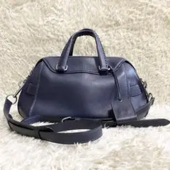 【美品】COACH 75周年記念限定 2way ハンドバッグ レザー ネイビー