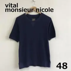 値下　A0820A06【ヴィタル　ムッシュ　ニコル】裾リブ半袖Tシャツ