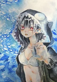 手描きイラスト　シャチ