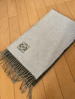 LOEWE ロエベ マフラー カーキ バイカラー