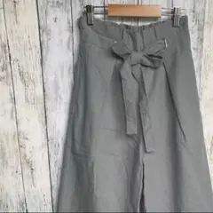 【USED】パンツ　グレー　M ワイドパンツ　レディース