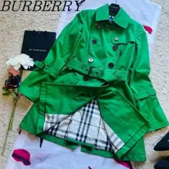 【美品】BURBERRY BLUE LABEL トレンチコート グリーン 38