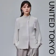 ユナイテッドトウキョウUNITED TOKYO ハイネックプリーツブラウス