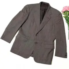 美品✨シングル　メンズ　ストライプ　ビジネス　生地しっかり　ビィンテージ