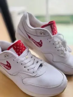 美品Supreme x Louis Vuitton スニーカー ホワイト/レッド