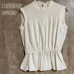 MOUSSY マウジー トップス ノースリーブブラウス ピンクベージュ F
