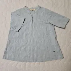 CROCODILE 半袖ブラウス Mサイズ ライトブルー