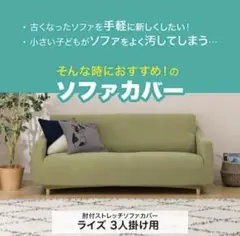 ニトリ　肘付きソファカバー　3人掛け　ライズGY