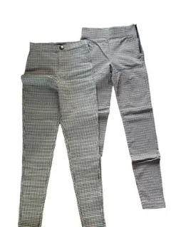 ZARA チェック柄 スキニーパンツ 2点セット　XS タグなし試着のみ