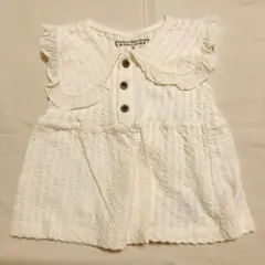 【美品】バースデイ　チュニック　ブラウス　ノースリーブ　ホワイト　80