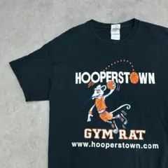 ネズミのダンク　バスケ　HOOPERSTOWN　半袖Tシャツ　古着　ブラック　L