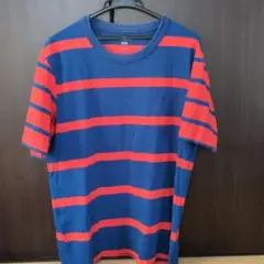 UNIQLO ＪＷANDERSON　ネイビー/レッド ストライプ Tシャツ L