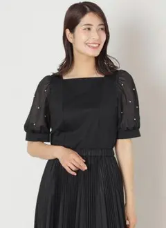 値下 新品 今期2025 TO BE CHIC パールスリーブカットソー(B)