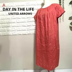 A DAY IN THE LIFE アデイインザライフ ワンピース 麻 オレンジ
