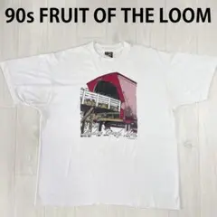 90s　USA製　フルーツオブザルーム　プリント　Tシャツ　ヴィンテージ　XL