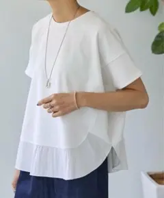 【新品タグ付】 ビアズリー ラウンドヘムプルオーバー ホワイト