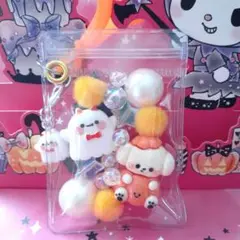 キャンディバックキーホルダー　ハロウィン風　オレンジ