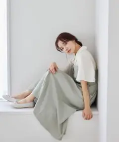 【週末限定】mysty woman フレアスリーブドッキングワンピース 新品