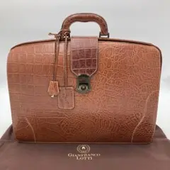 GIANFRANCO LOTTI レザー クロコ型押し ダレスバッグ