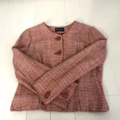 ヴィンテージ ノーカラーツイードジャケット
