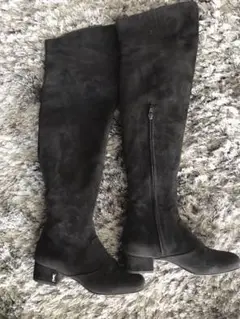 正規品 YSL サン ローラン スエード ブーツ 36 シューズ ブラック 黒
