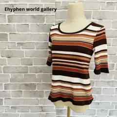 Ehyphen world gallery 五分袖トップスFブラウンa782