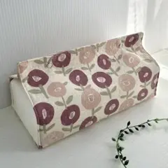 ★ボックスティッシュカバー ティッシュケース★フラワー ハンドメイド