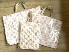 新品未使用　 うさぎ柄　キルティング　入園入学　手提げバッグ　上履き入れ