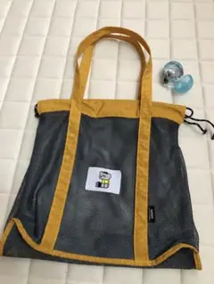 ねずみのANDY メッシュバッグ グレー/イエロー　　 めじるしアクセサリー