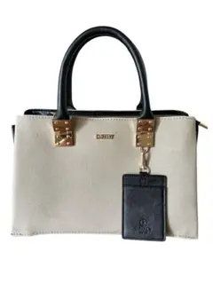 ☆新品未使用☆D.KERRY 2wayキャンバス地スクエアハンドバッグ