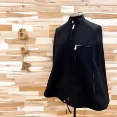 【ディースクエアード】Dsquared2 ライダース ポンチョ バイク S黒×白