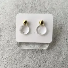 ゴールド×クリア樹脂ピアス・ピアス・イヤリング