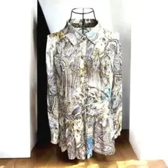 whaos couture ペイズリー柄　シルク100% シアーブラウス　日本製