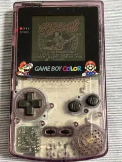 【希少品】ゲームボーイカラー マリオバージョン(クリアパープル)ポケモンソフト付