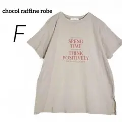 c3056【ショコラフィネローブ】半袖 Tシャツ F ベージュ オーバーサイズ