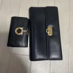 Ferragamo 黒 長財布 キーホルダー 2点セット