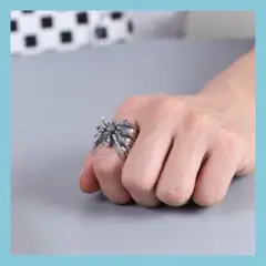 個性的 スパイダー カッコイイ 【数量限定】メンズ リング クモ