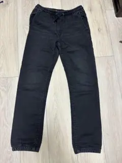 黒 デニム ボトムス ゴムウエストgap