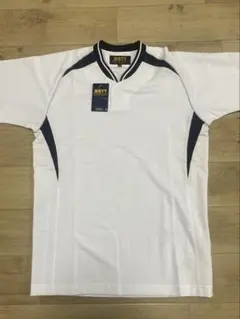 新品 タグ付き ゼット 練習着 Vネック 160サイズ ホワイト/ブラック 半袖
