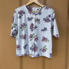 Cranjeanette 昭和レトロ　花柄 半袖シャツ