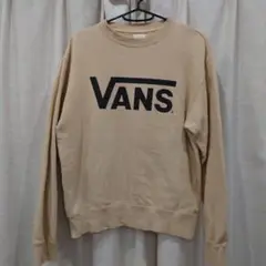 VANS ベージュ ロゴ入り トレーナー レディース Mサイズ