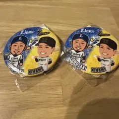 セットLIONSガチャ交流戦　タイガースコラボ　西武　外崎　阪神　木浪　缶バッジ
