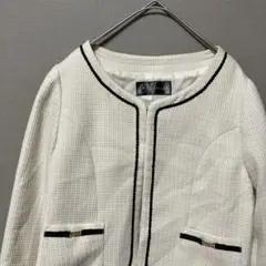 ジョイベラー　ノーカラージャケット(M)ホワイト　フォーマル　式典入学式