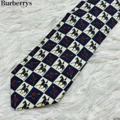 [極美品] Burberry ネクタイ ホース柄 キャップ柄 帽子 シルク 高級