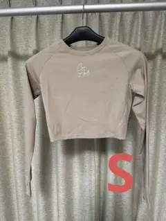 Cor Apparel ベージュ クロップド長袖Tシャツ S ヨガウェア　ヨガ