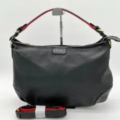 【美品】COCOCELUX GOLD ハンドバッグ 2way レザー ブラック