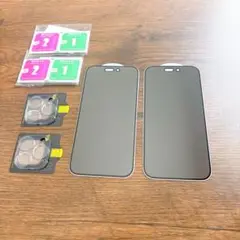 iPhone 14 Pro 用 覗き見防止フィルム 2枚 + カメラフィルム