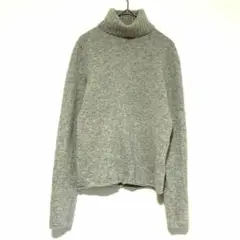 n0497【マカフィー】セーター　カシミヤ混　ニット　タートルネック　グレー