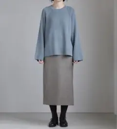 AURALEE SUPER FINE WOOL RIB KNIT RAGLAN