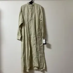 【未使用タグ付】LOISIR ロワズィール シャツワンピース 綿麻 ストライプ
